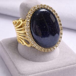 Início anel folheado 18k – pedra estrela