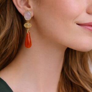 Início brincos com ametistas e Ágatas